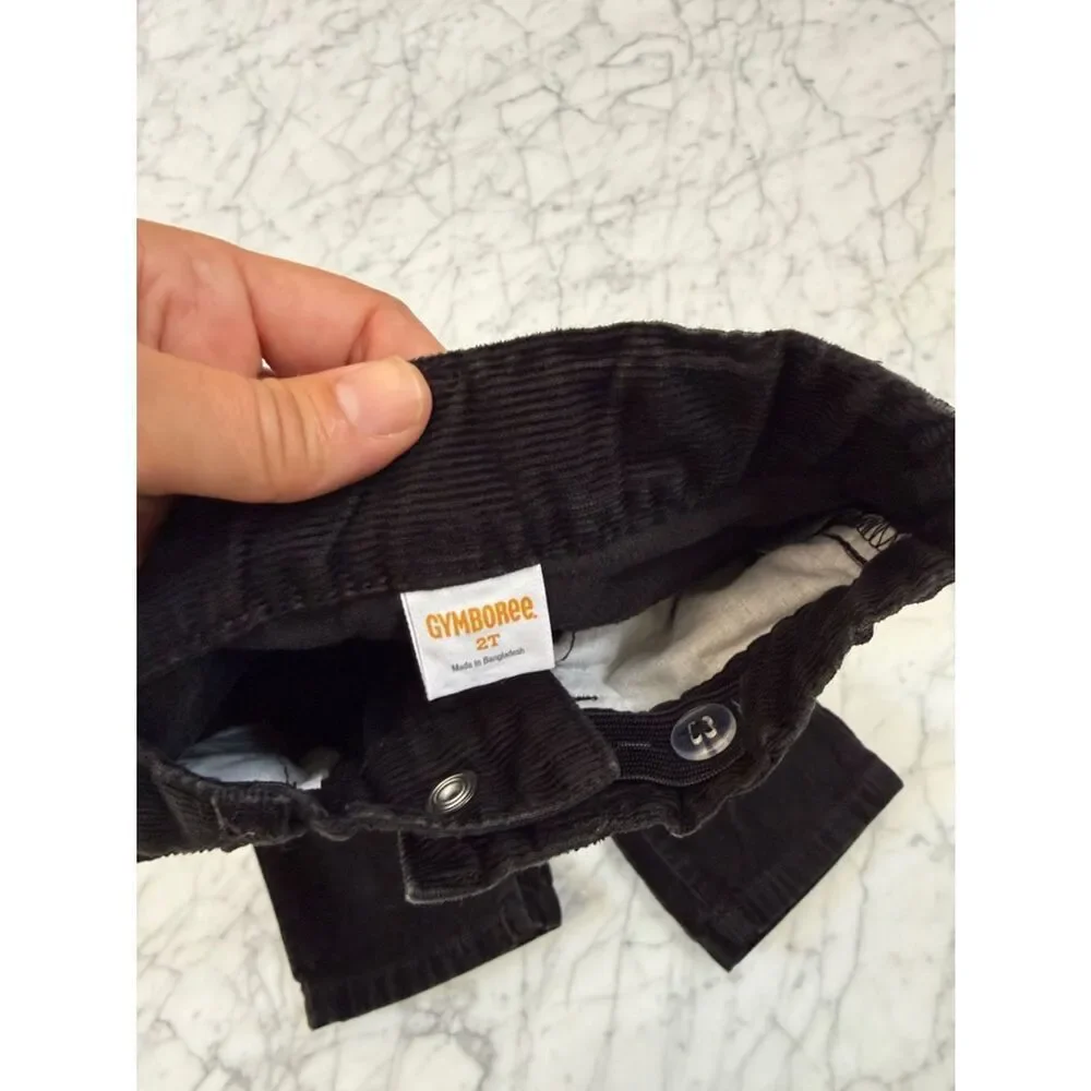 Gymboree 2T Wide Leg Black Corduroy Pants Adjustable Waist